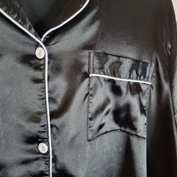 Classic Black Satin Feel Nightshirt - Picture 10 of 13